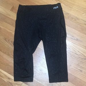 Black leopard workout capris